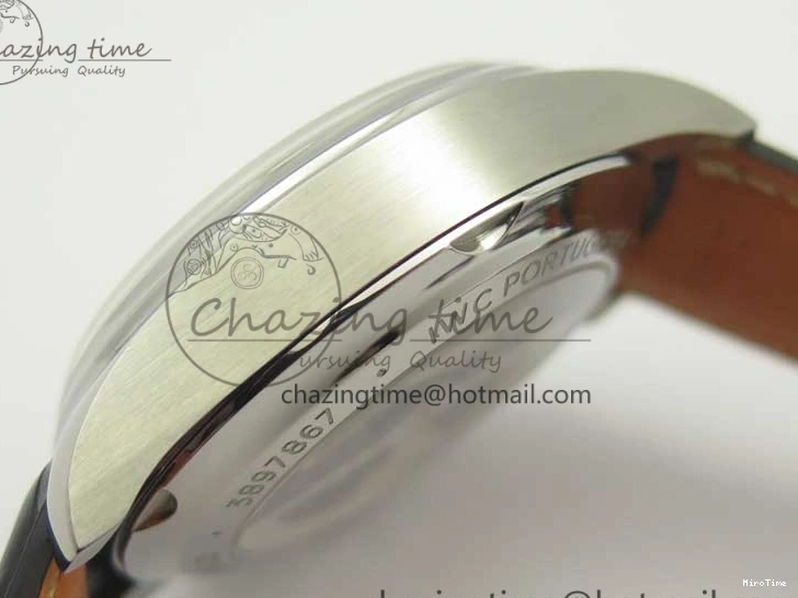 MIROTIME 0110 Portugieser Chrono  42 IW390403 ZF 1:1 Best Edition White Dial Blue Hand on Black Leather Strap A WellDesigned 7190